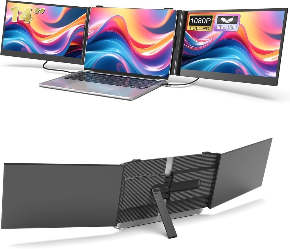 14-inch Triple Laptop Screen Extender FHD IPS Ultra-Slim Dual Portable Monitor