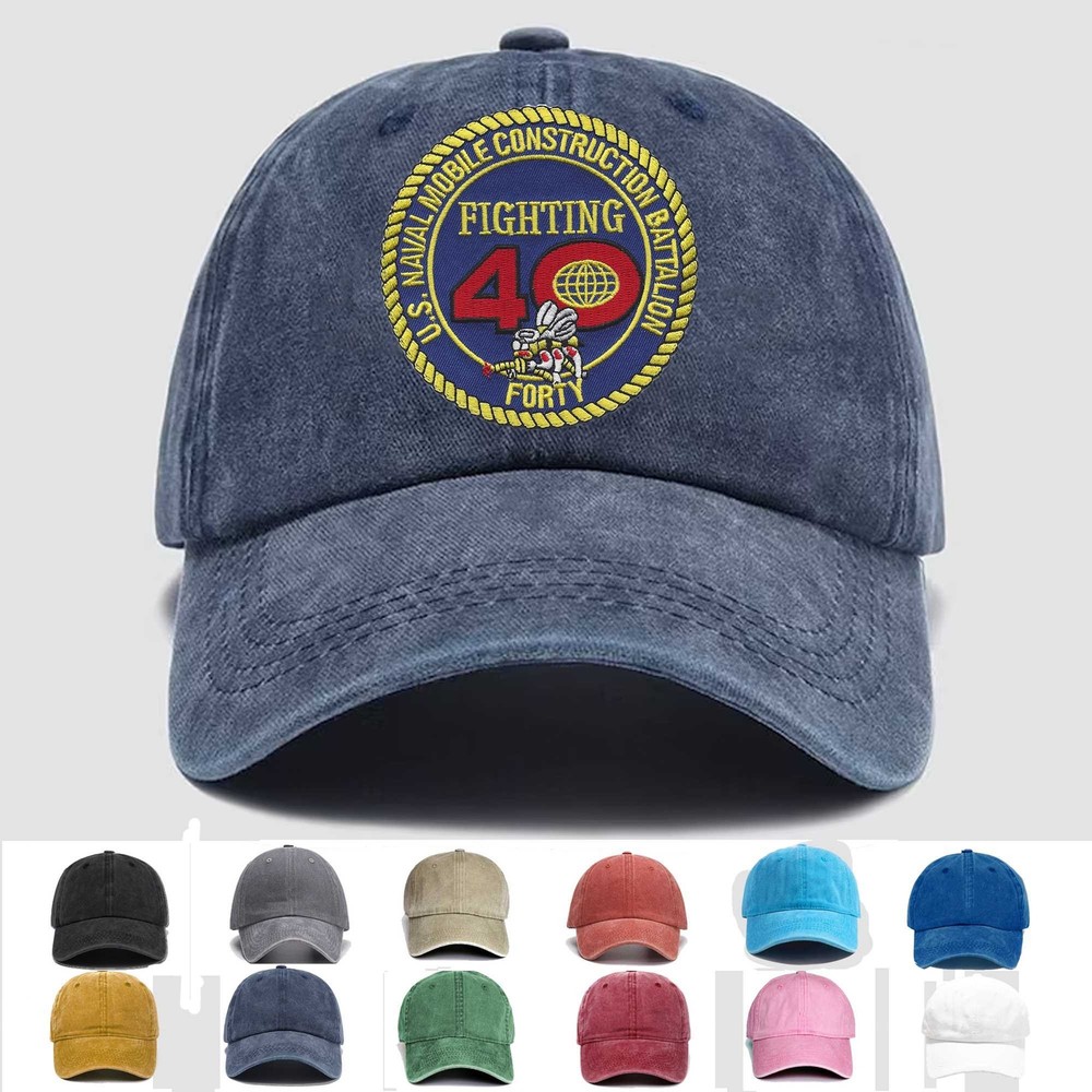 Custom Embroidered Hat 40th Mobile Construction Battalion, Veteran Cap, Gift