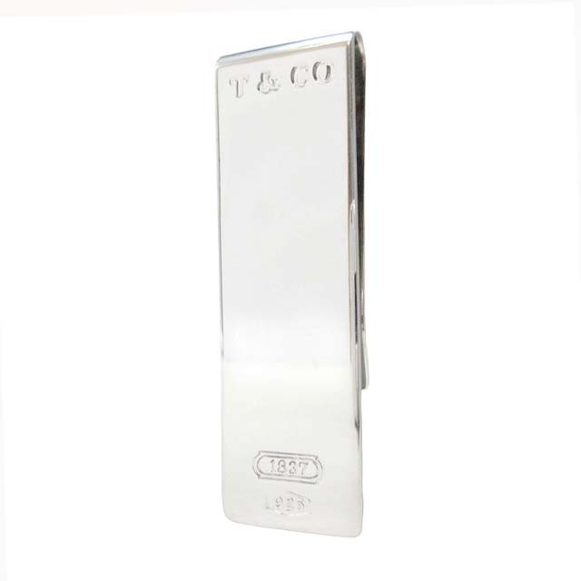Tiffany Co 1837 Sterling Silver Money Clip with Engraved Logo
