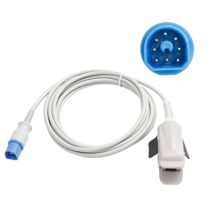 Philips Adult Finger Clip SpO2 Sensor 8Pin Spo2 Probe Cable Compatible