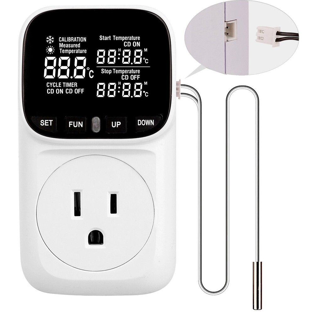 Digital Thermostat Outlet Plug Temperature Controller Outlet Socket 110V LCD