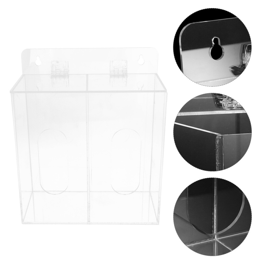 Mask Dispenser Acrylic Glove Holder Mask Storage Box Wall Mounted Gloves