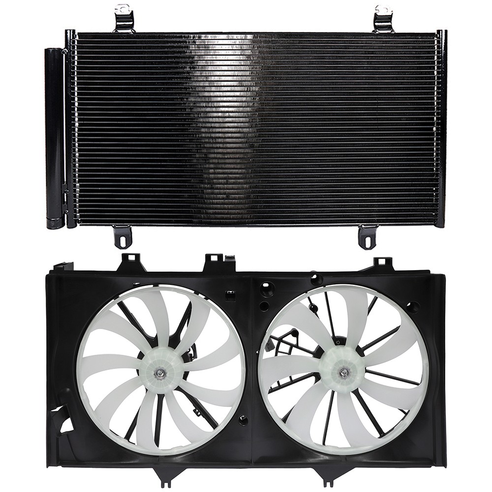 PICKOOR AC Condenser Cooling Fan Kit For Toyota Camry 2012 2013 2014 2015-2017