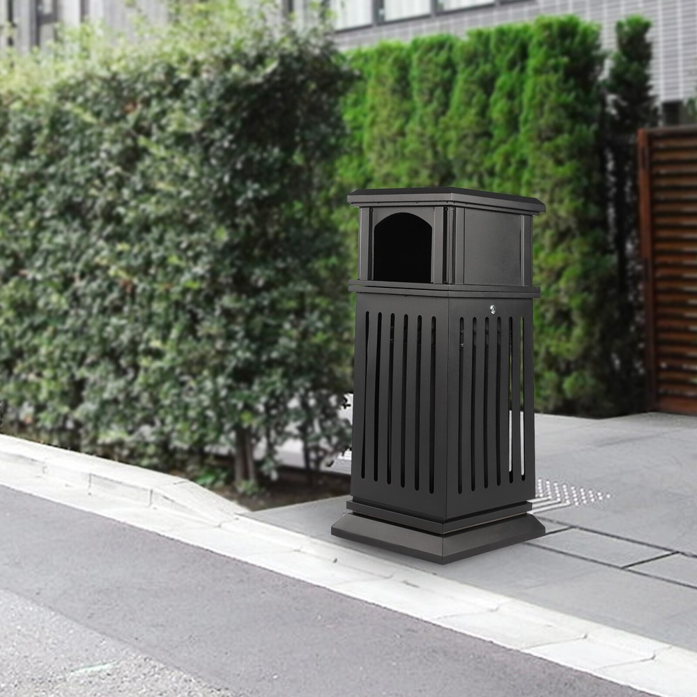 8.8 Gallon Outdoor Trash Can Commercial Garbage Can Container With Locking Lid