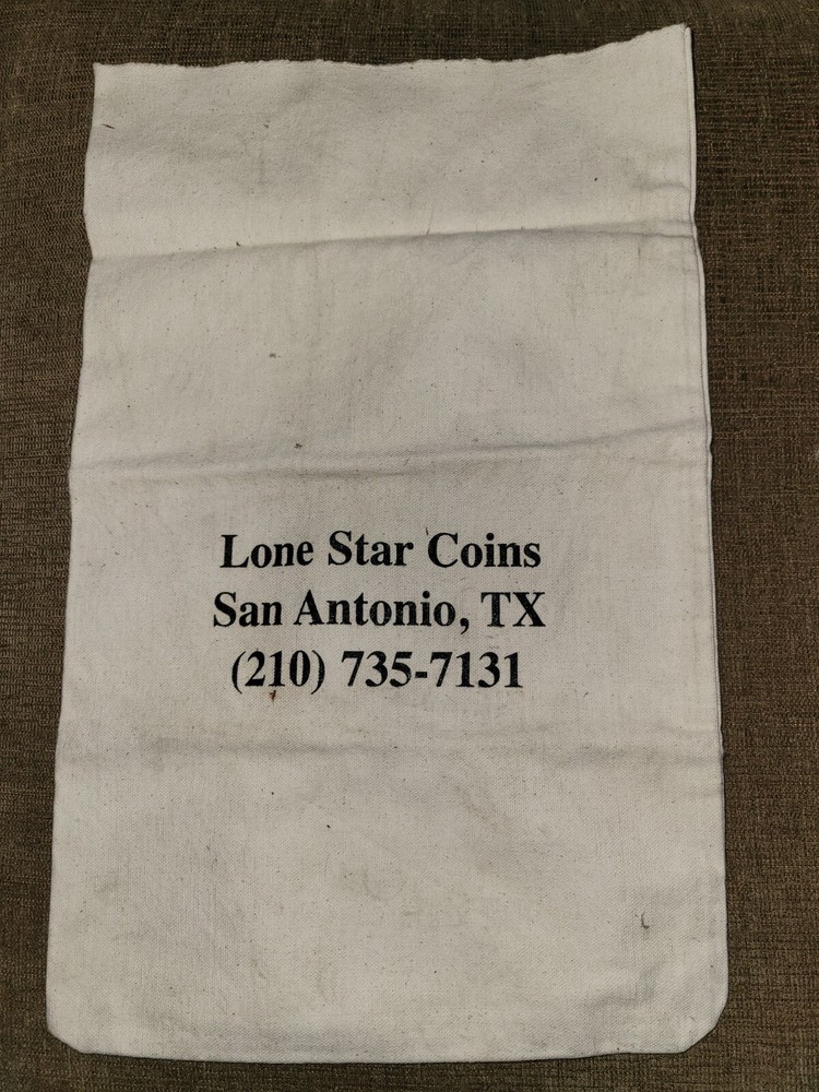 Lone Star Canvas Bank Coins Money Bag San Antonio Texas TX Advertising-image