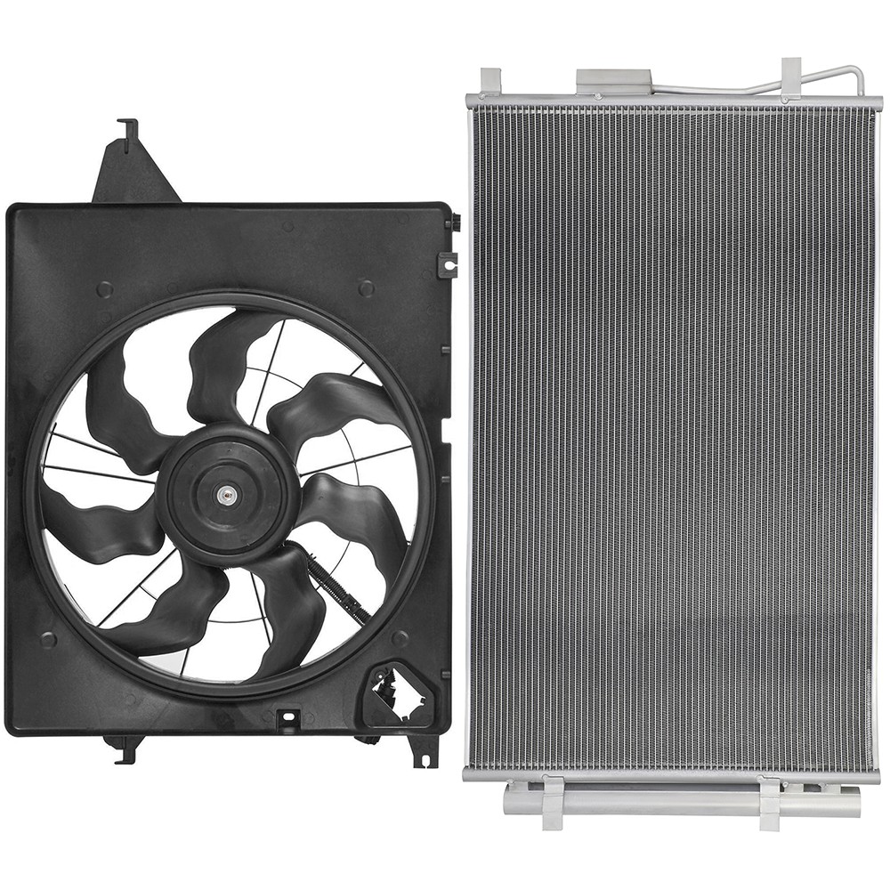 PICKOOR Electric AC Condenser Cooling Fan Kit For Hyundai Santa Fe 2013-2018