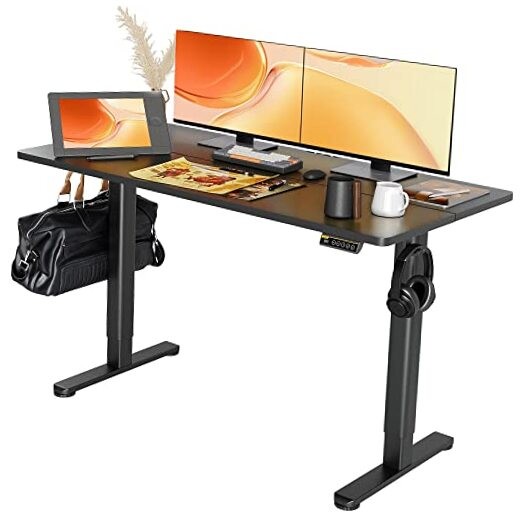 Electric Standing Desk, Adjustable Height Stand up Deskx24 Inches Sit 55 Black