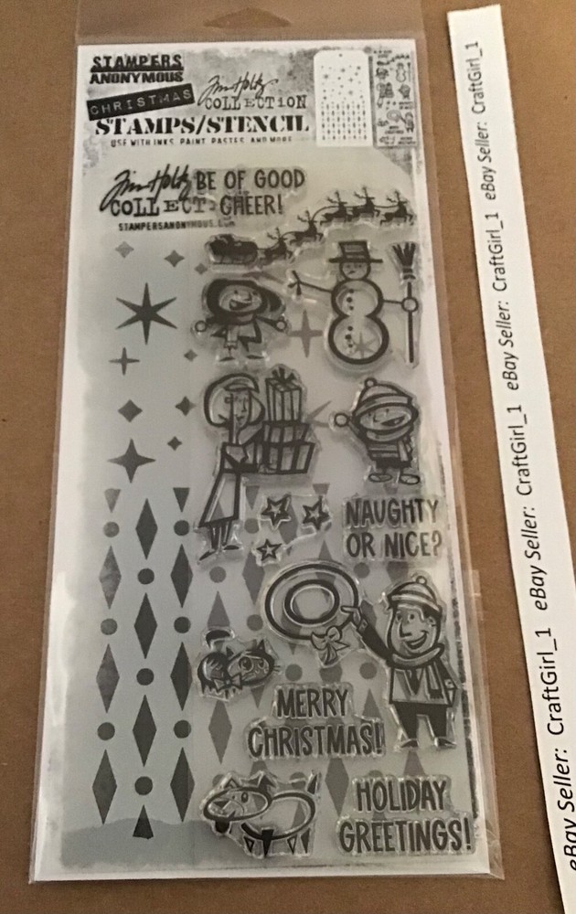 Stampers Anonymous Tim Holtz Collection Clear Stamps & Stencil CHRISTMAS CARTOON