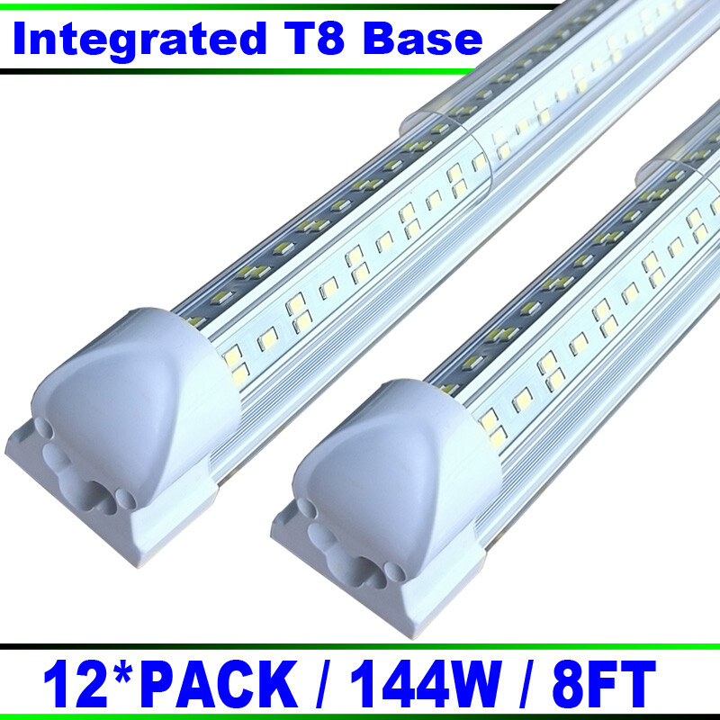 12/Pack 8 Foot Led shop lights 8Ft 144W Led Tube Light Bulbs Integrated Fixture