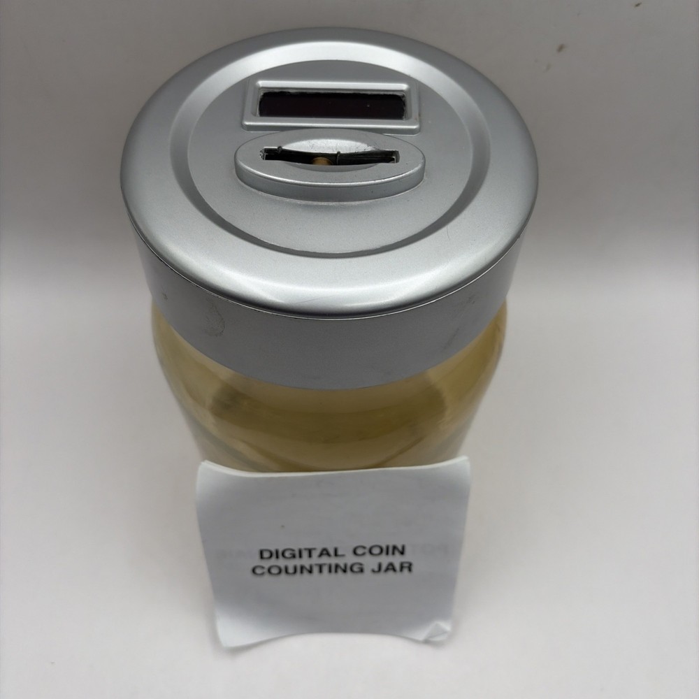 VTG Digital Piggy Bank Coin Savings Counter LCD Counting Money Jar E&B Giftware