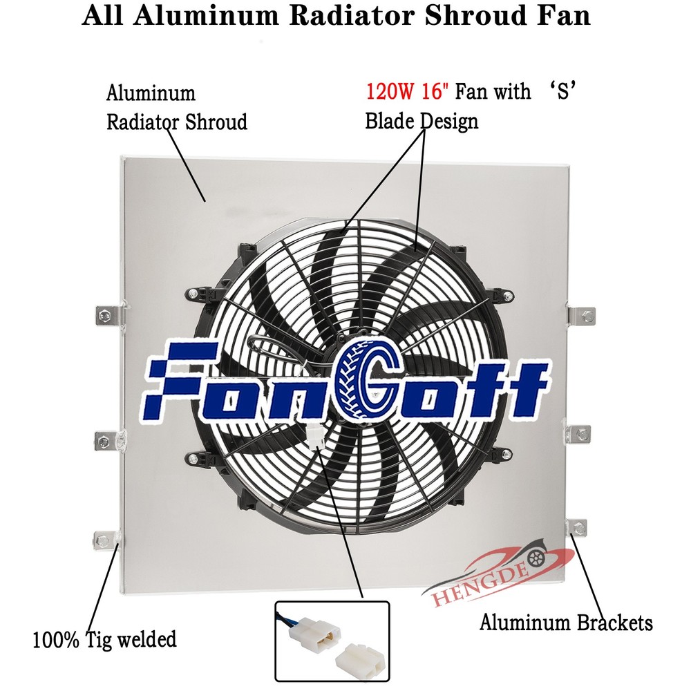 Aluminum Shroud + 16'' Fan Fit 1955-59 1958 GMC 4.4L 5.2L 5.3L 5.7L 6.1L CC8559