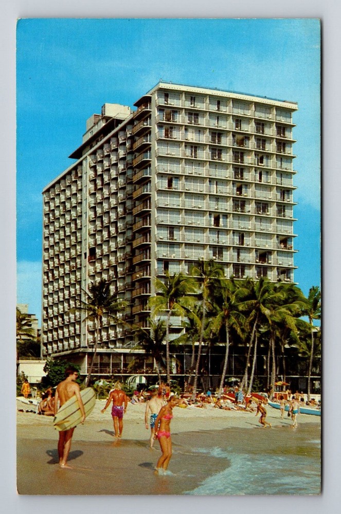 Waikiki HI-Hawaii, The Outrigger Hotel Advertising, Vintage Postcard