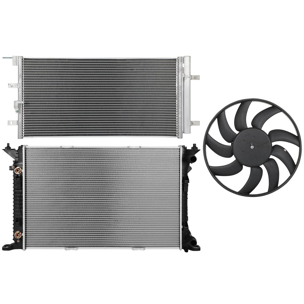 Electric Radiator Condenser Cooling Fan Kit For Audi A5 Quattro 2014 2015-2017