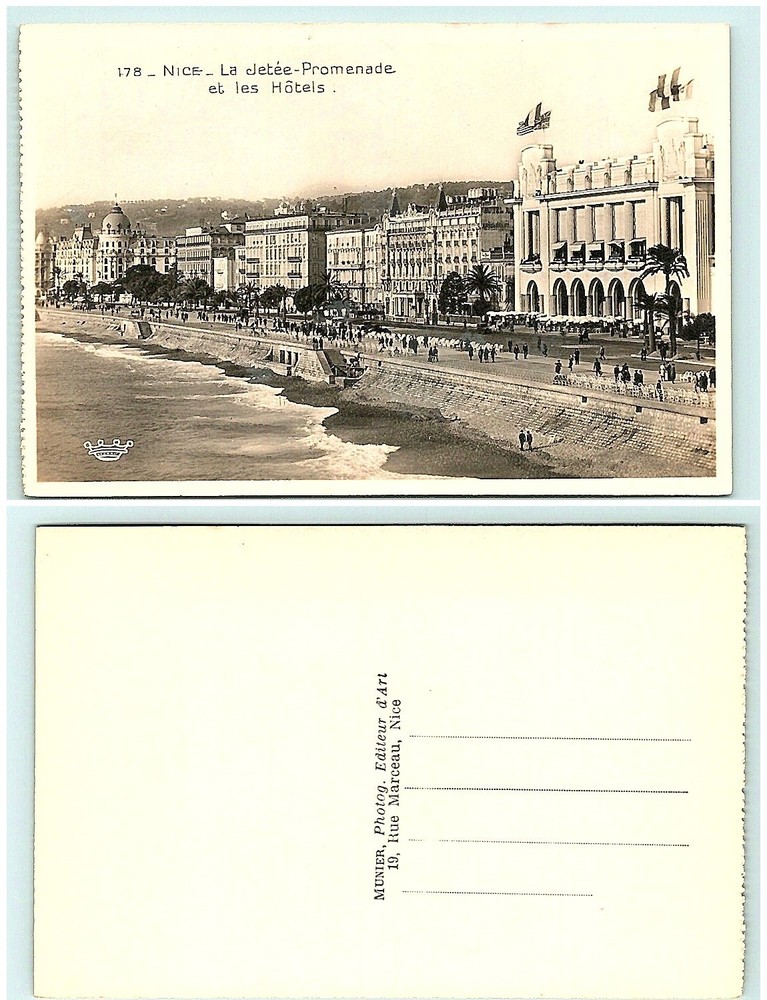 S01-2703, France, Nice, La Jetee, Promenade Et Les Hotels, *Real Photo Postcard