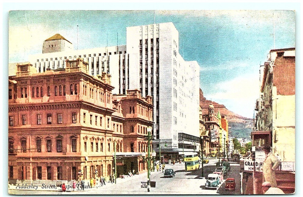 S02-1838, Adderley Street, Cape Town, South Africa, **Vintage Postcard.