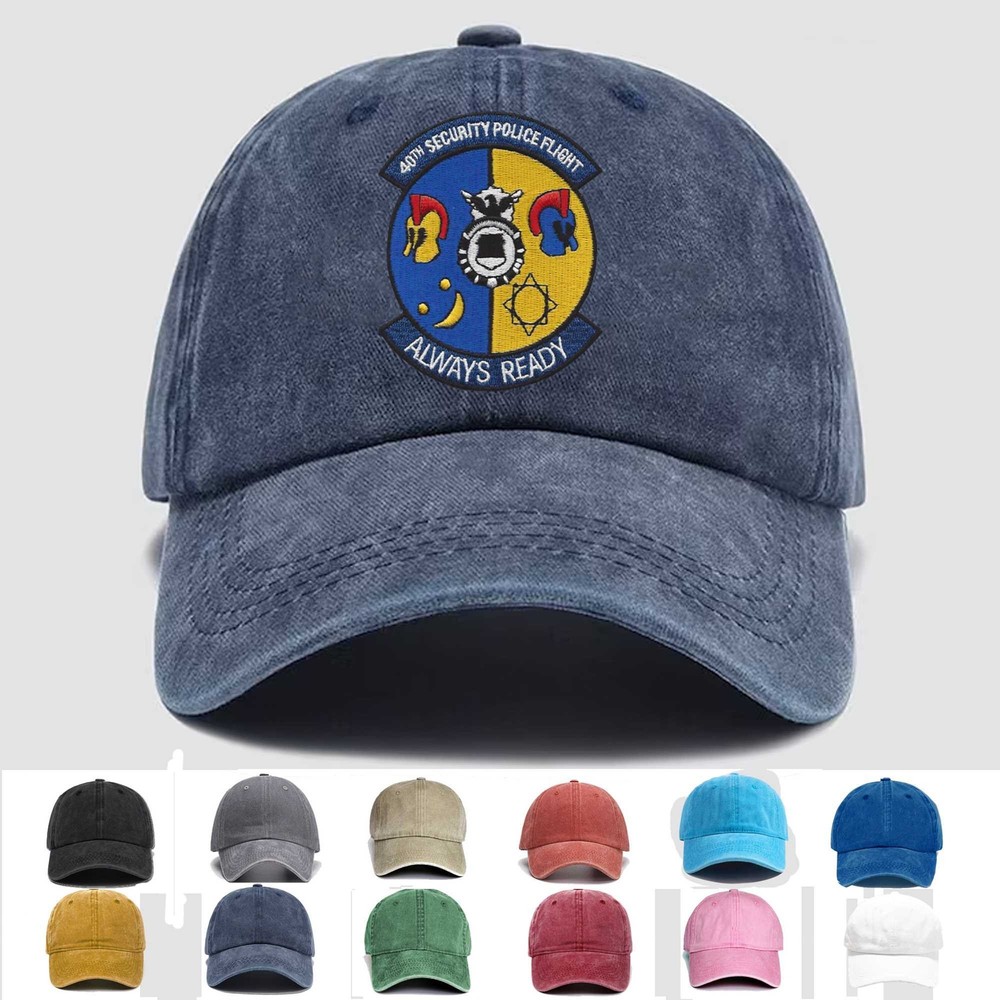 Custom Embroidered Hat 40th Security Police Flight, Veteran Cap, Trucker Hat