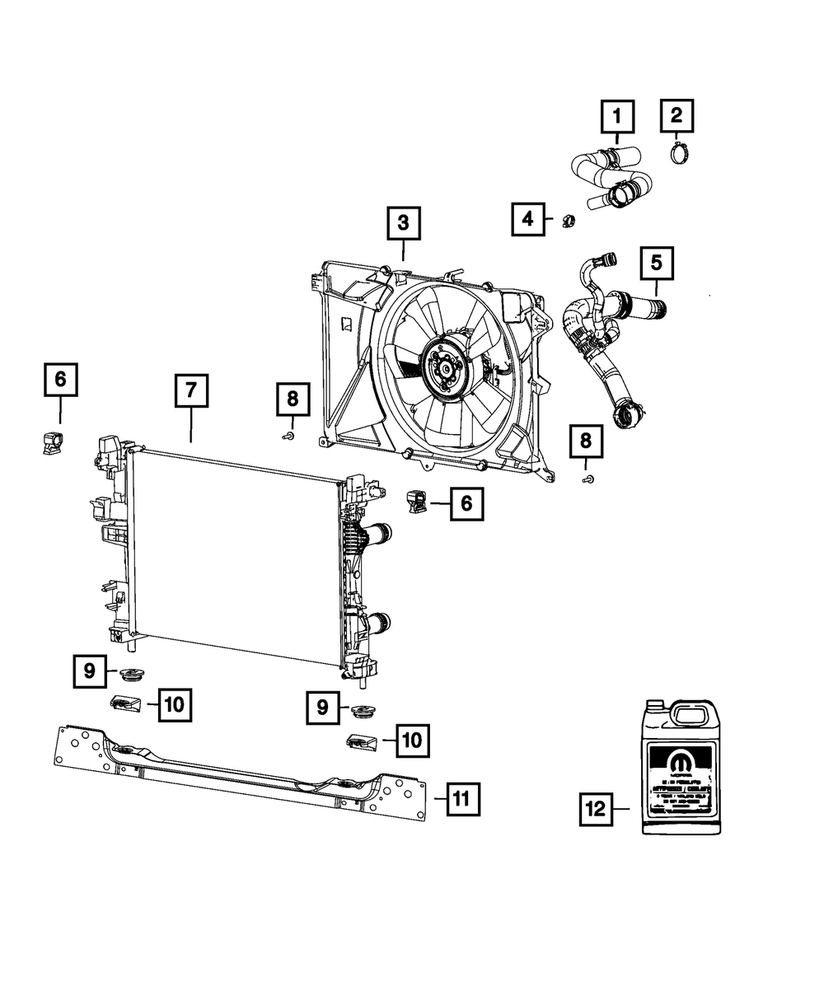 Genuine Mopar Radiator Cooling Fan Module 68249185AD OEM Replacement