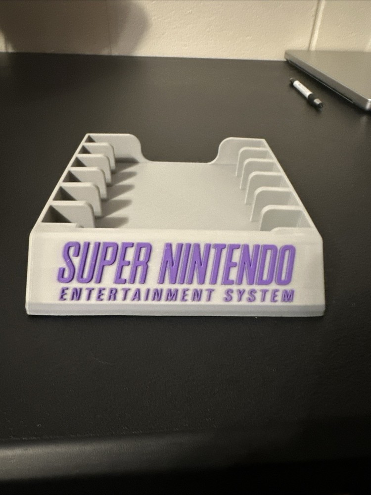 Nintendo SNES 6-Game Cartridge Display Stand Holder Case  