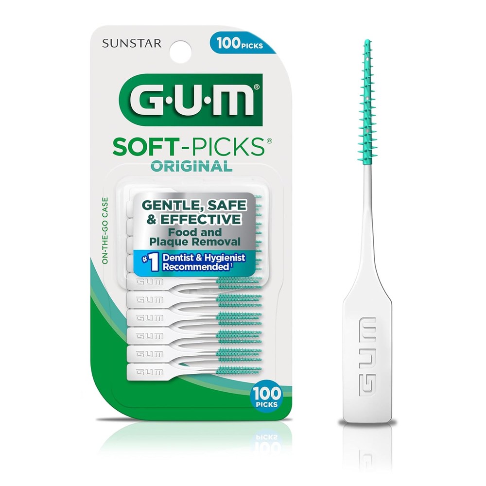 GUM Soft-Picks Original, Easy to Use Dental Picks for Teeth Cleaning and Gum...