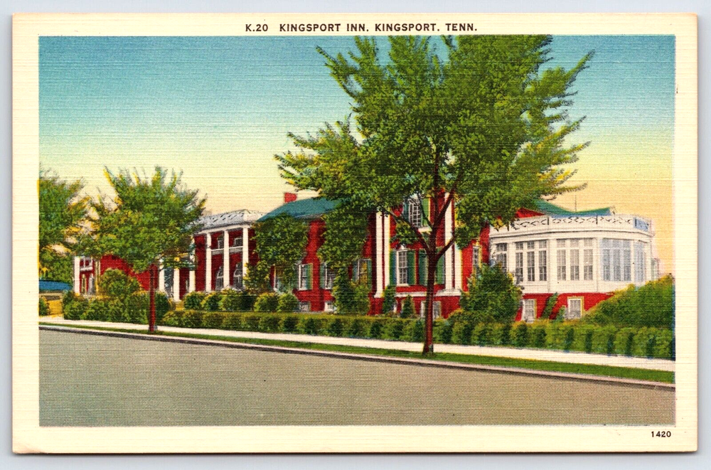 Original Old Vintage Antique Linen Postcard Kingsport Inn Kingsport Tennessee
