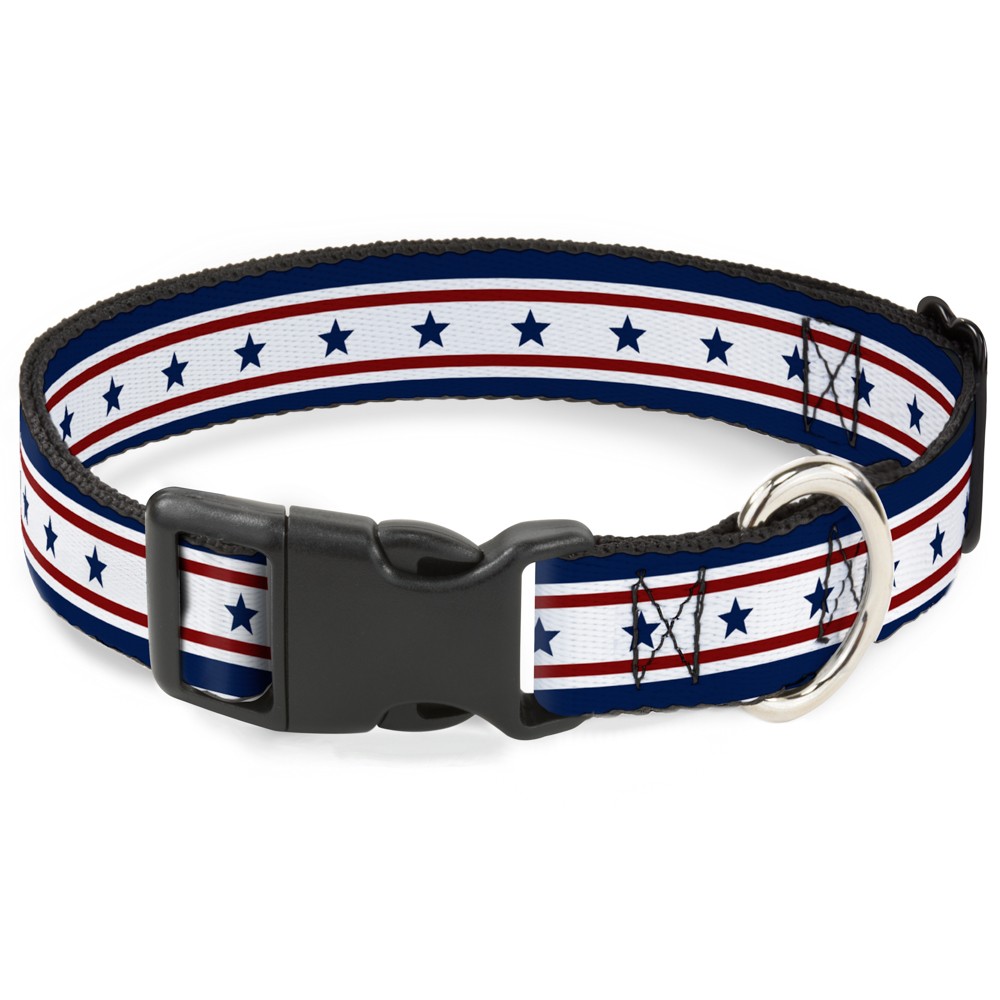 Plastic Clip Collar Americana Stars & Stripes 6 Blue/White/Red Medium 11-16.5