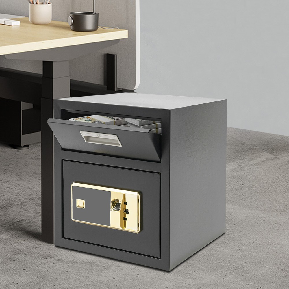 0.64ft3 Black Money & Mail Drop Box with Keys for Secure Cash Deposits