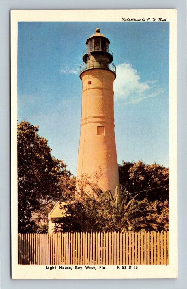 Key West FL-Florida, Light House Vintage Souvenir Postcard