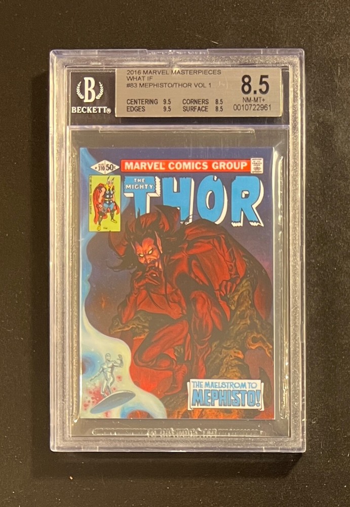 2016 Marvel Masterpieces What If TIER 4 Card #83 MEPHISTO Beckett 8.5 NM/M+