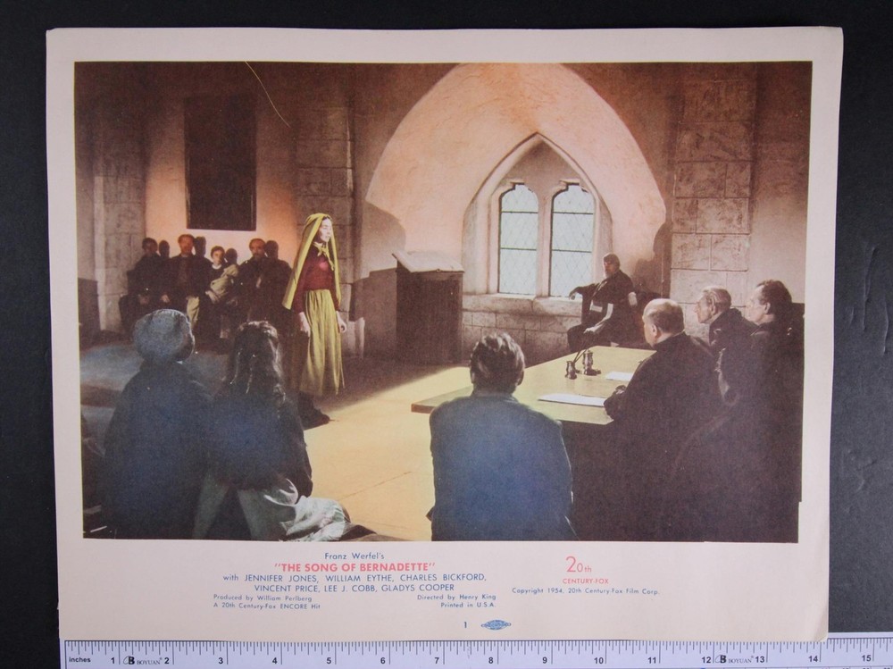 Complete SET of EIGHT: R1954 THE SONG OF BERNADETTE LOBBY CARDS~JENNIFER JONES +