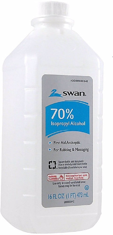Swan Isopropyl Rubbing Alcohol 70% 16 fl. oz. Bottle