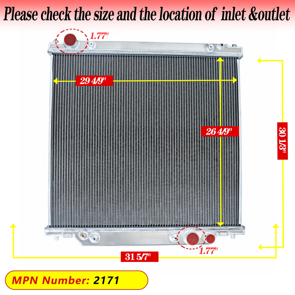 3 Row Radiator For 1999-05 Ford F250 F350 F450 F550 Powerstroke 6.8L 7.3L V8 V10