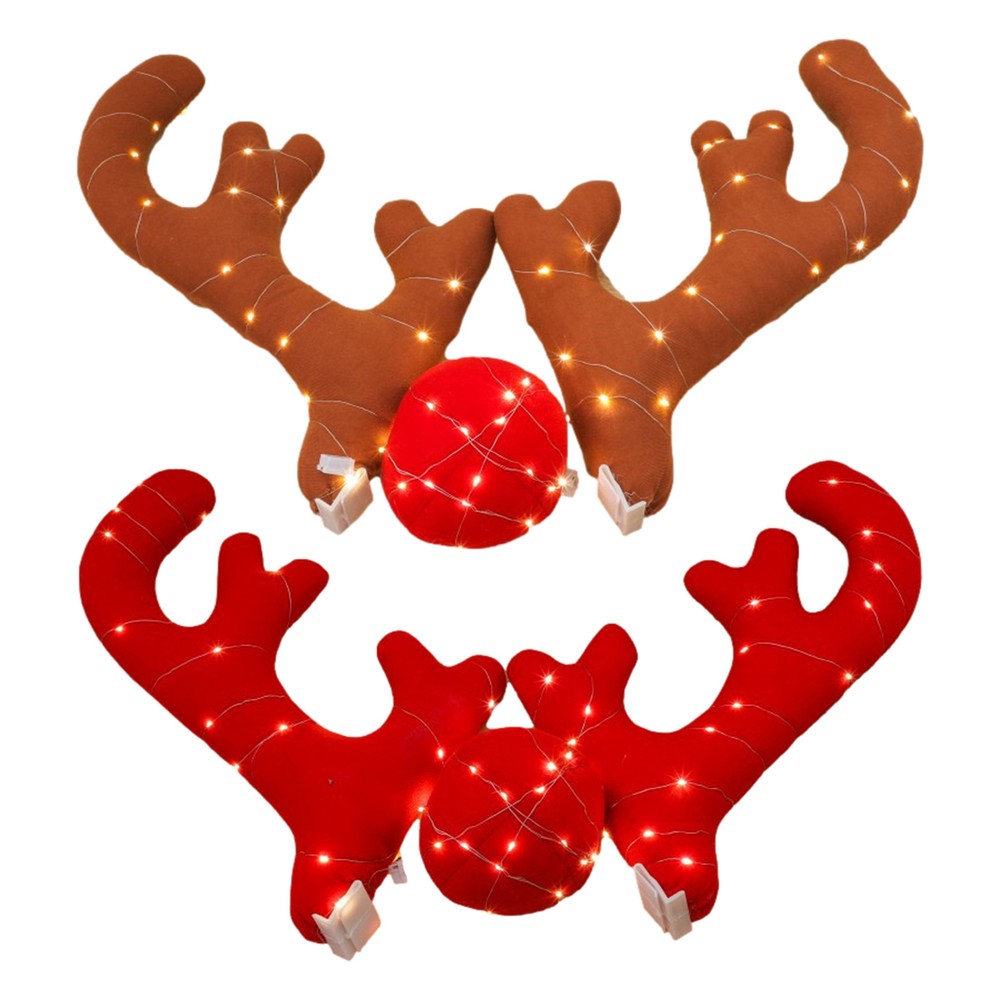 Deer Antlers For Car Reindeer Antlers Auto Christmas Decoration Deer Horn Kit
