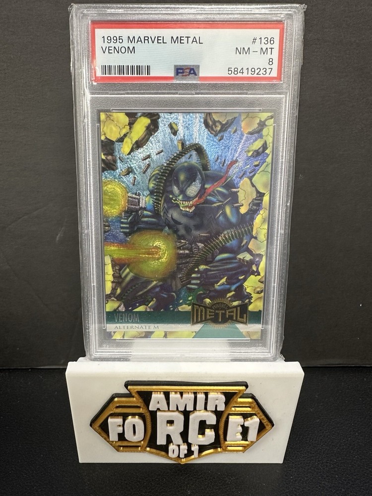 VENOM PSA GRADED RARE 90’s MARVEL METAL CARD 🔥 HOLO FOIL SP - PUNISHER POSESSED