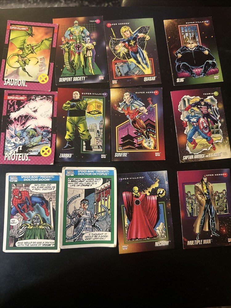 Lot Of 12 Marvel Trading Cards (1991-1992)