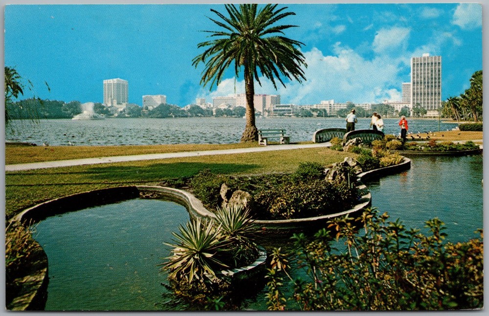 Looking Across Lake Eola At Skyline Of Downtown Orlando Florida Postcard C562