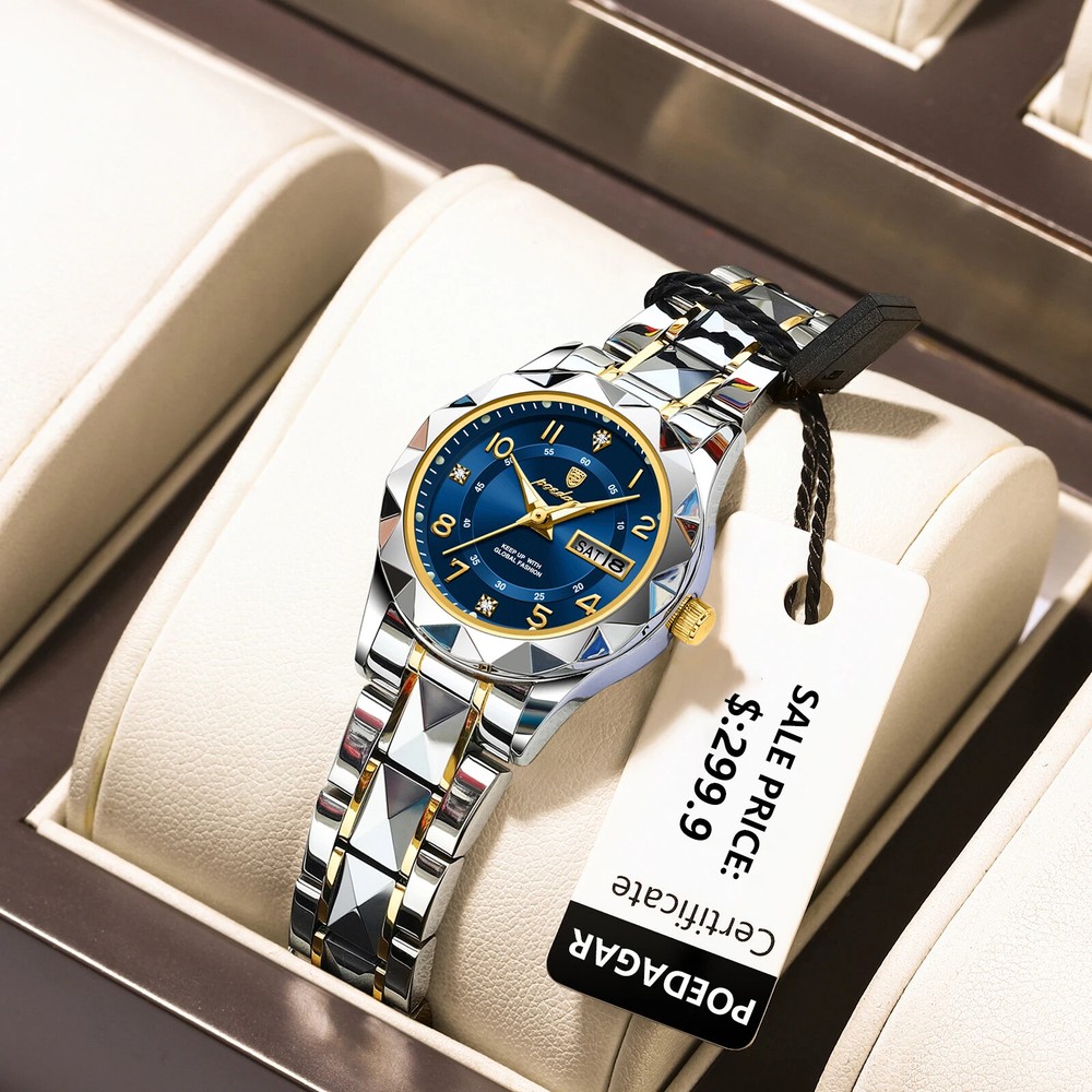 Luxury Women's Watches Waterproof Date Week Ladies Watch Quartz Wristwatches