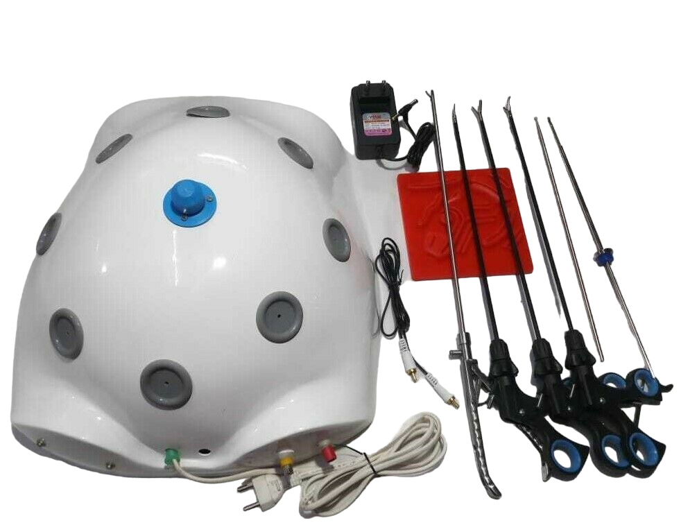 Laparoscopic Virtual Endo Trainer Box Camera Suture Training Instruments Kit 9pc