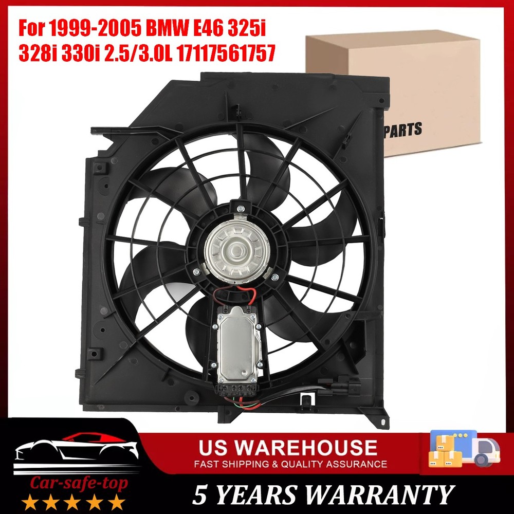 OEM Radiator Cooling Fan Assembly for BMW 3 Series 325i 328i 330i E46  .