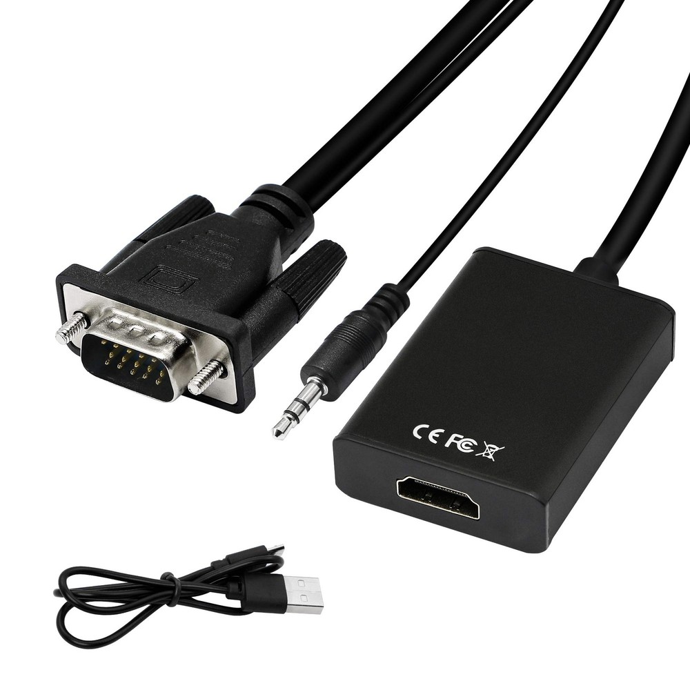 VGA to HDMI Adapter 1080P Male to Female Converter for PC Laptop Monitor TV