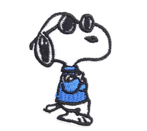SNOOPY with Blue Sweater & Glasses - PEANUTS COMIC - Embroidered Iron-On Patch