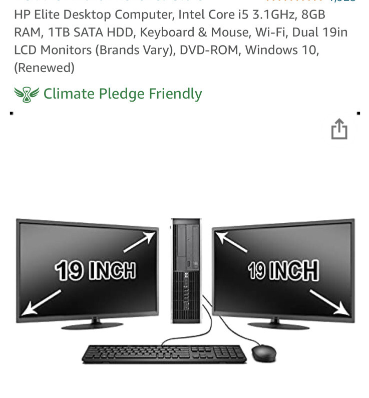 HP elite desktop Dual Monitors. Includes Everything Needed To Work From Home-image