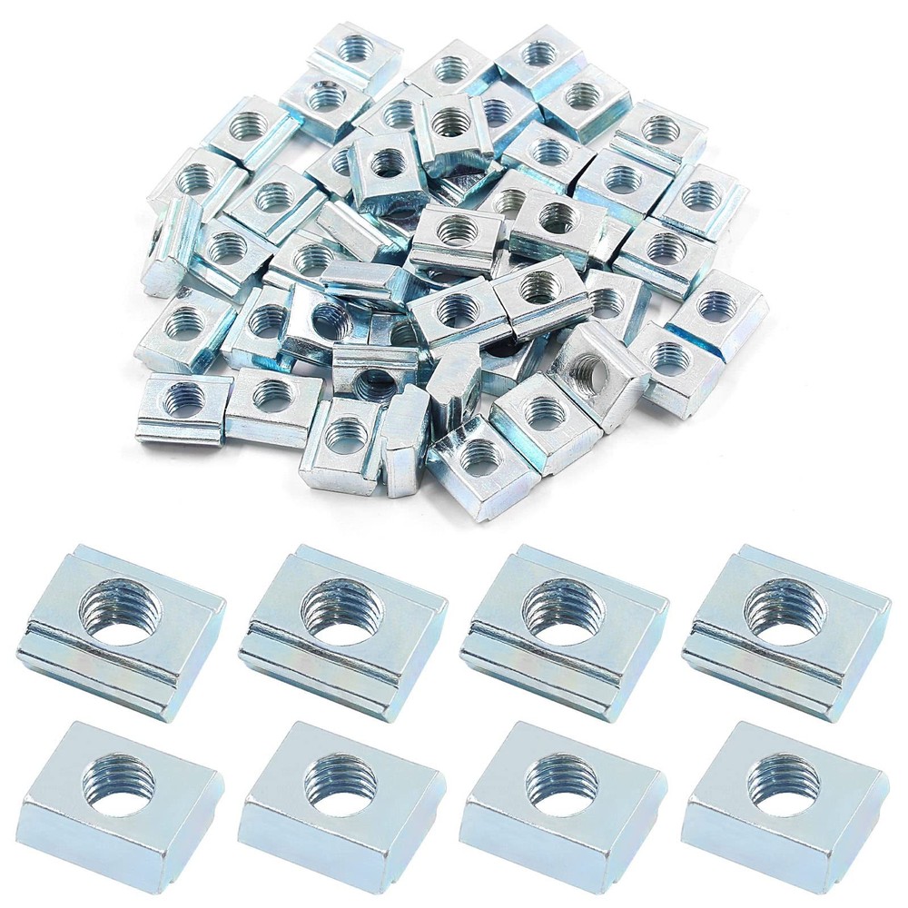 100Pcs 20 Series Sliding T Nuts M5 Thread, Slide in Hammer Head T Nut T-Slot ...