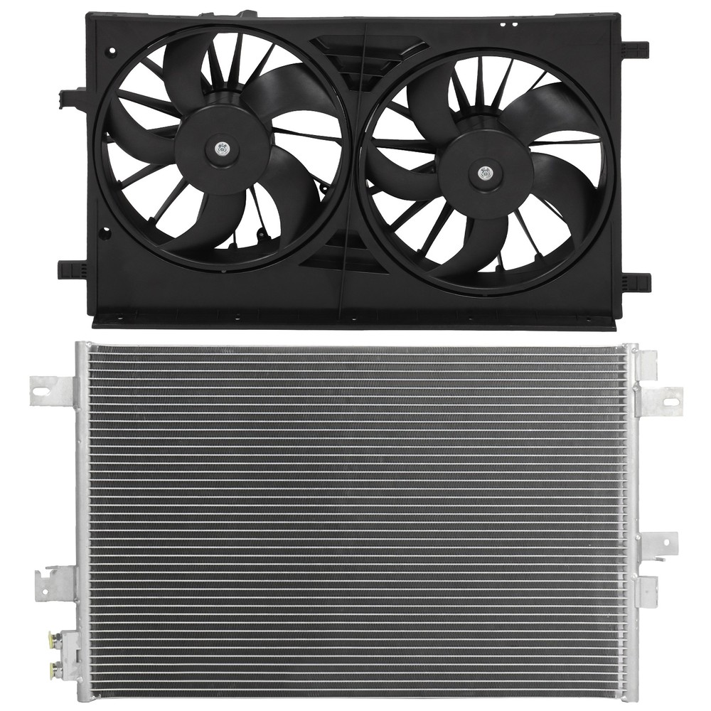 Electric AC Condenser Cooling Fan Kit For Dodge Avenger 2008 2009 2010 2011-2014