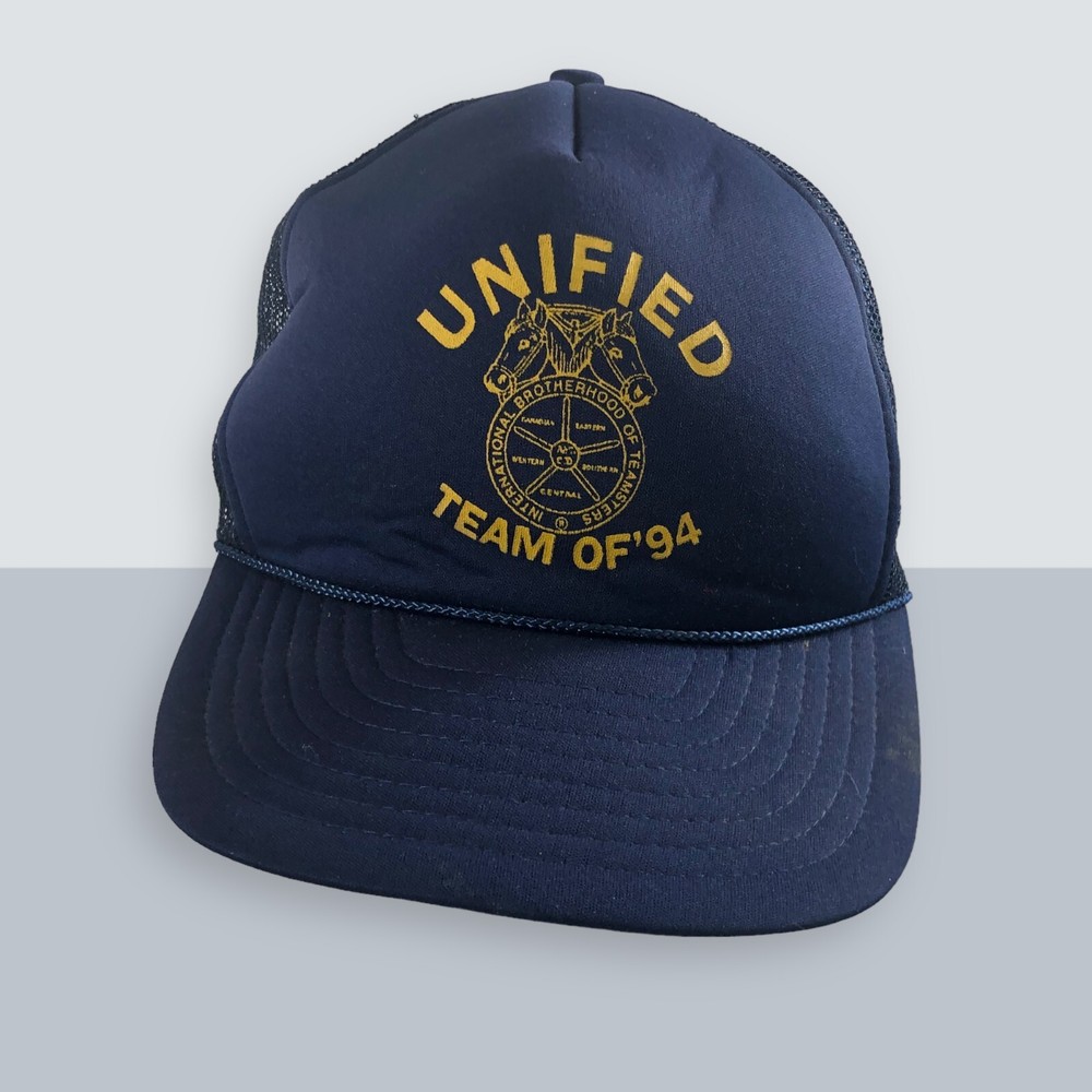 Unified Hat Mens One Size Blue Team of 94 Snap Mesh Back Adjustable Cap-image