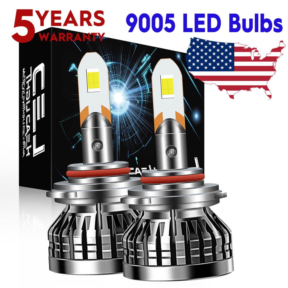 For 2007-2014 Chevy Suburban Tahoe 6000K 9005 High Beam LED Headlights Bulbs 2X