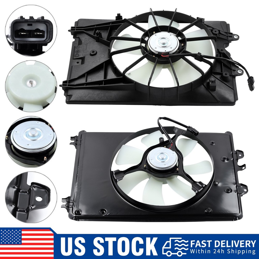 Radiator Cooling Fan & A/C AC Condenser Assembly For 2009-2015 Honda Pilot 3.5L