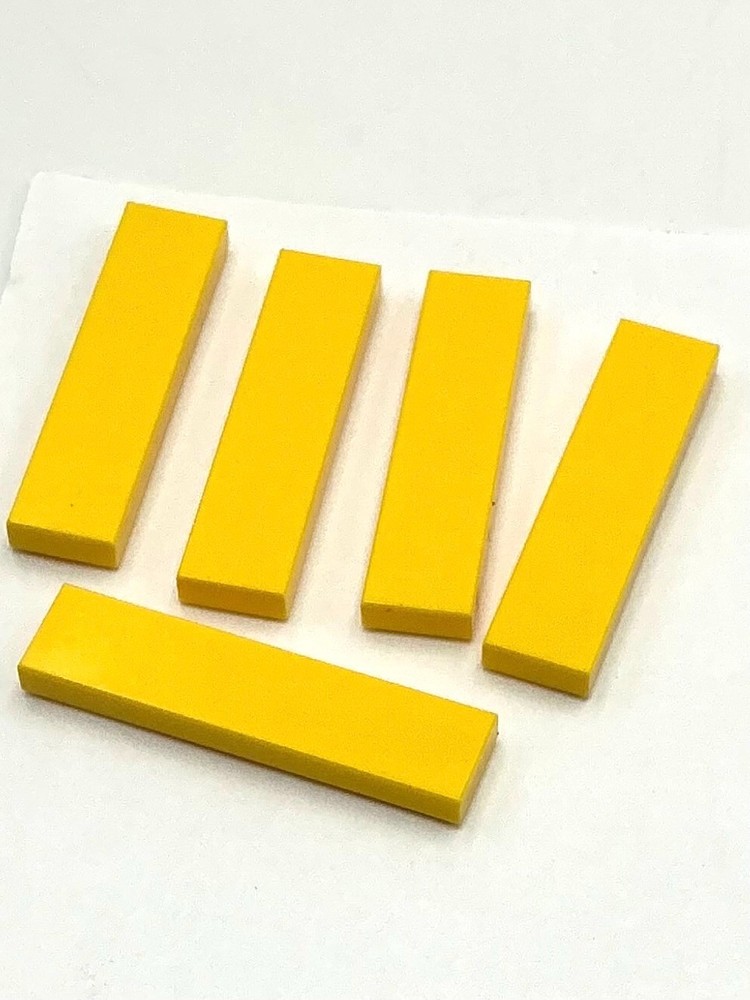 Lego 5 New Yellow Tiles Flat Smooth 1 x 4 Parts