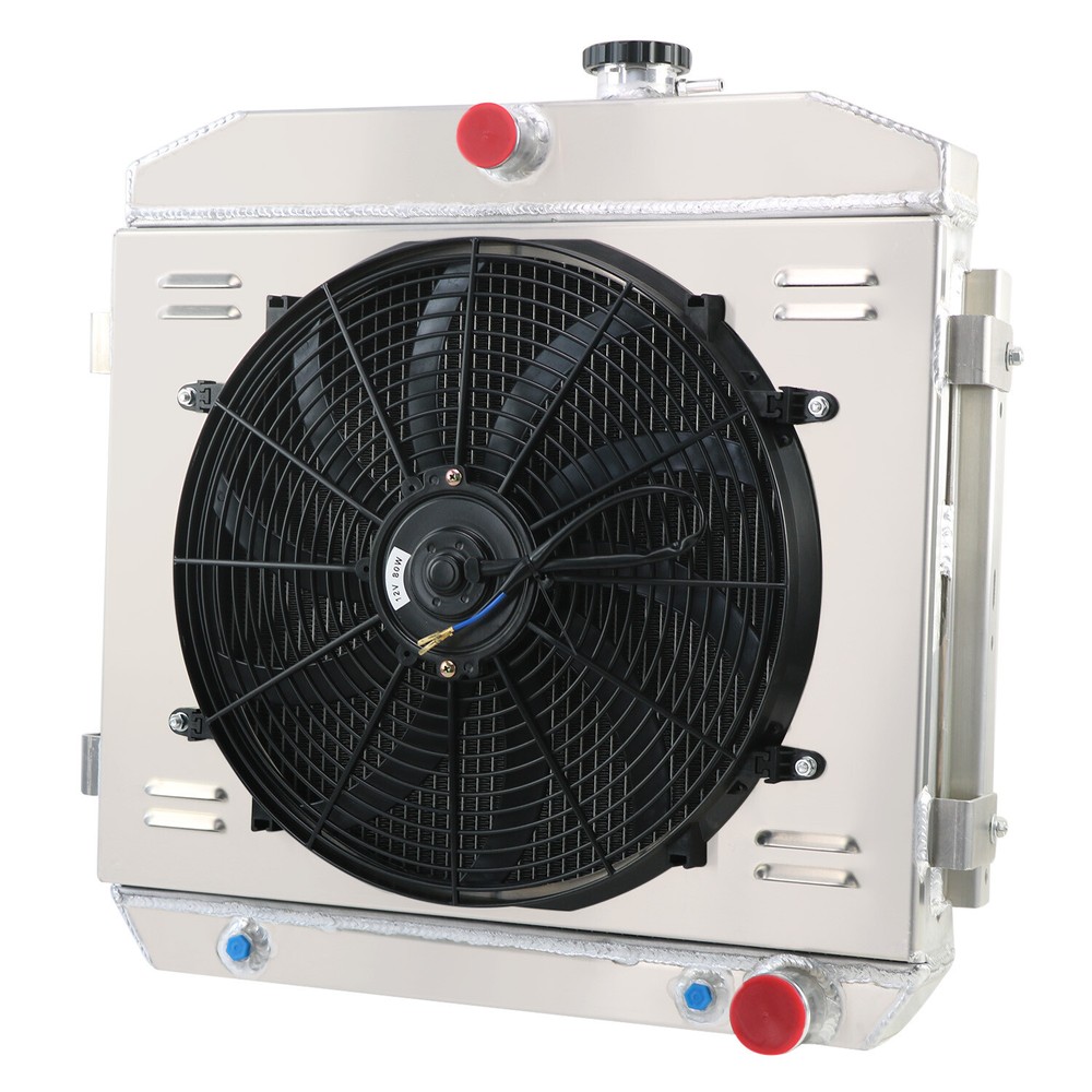 3 Row Radiator+Shroud Fan For 1955-1957 Chevy Bel Air Nomad One Fifty Two-Ten V8