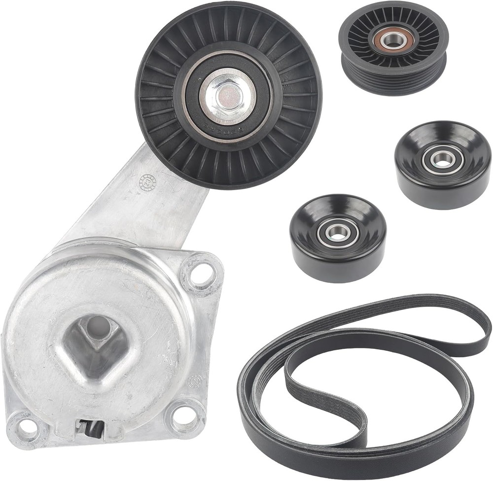 Drive Belt Tensioner Idler Pulley Serpentine Kit Compatible with Ford F150 2005-
