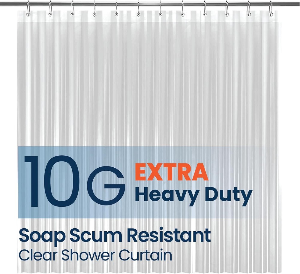 Peva 10gauge Shower Curtain Liner 72 W X 84 H Clear 10g Extra Heavy Duty Thick